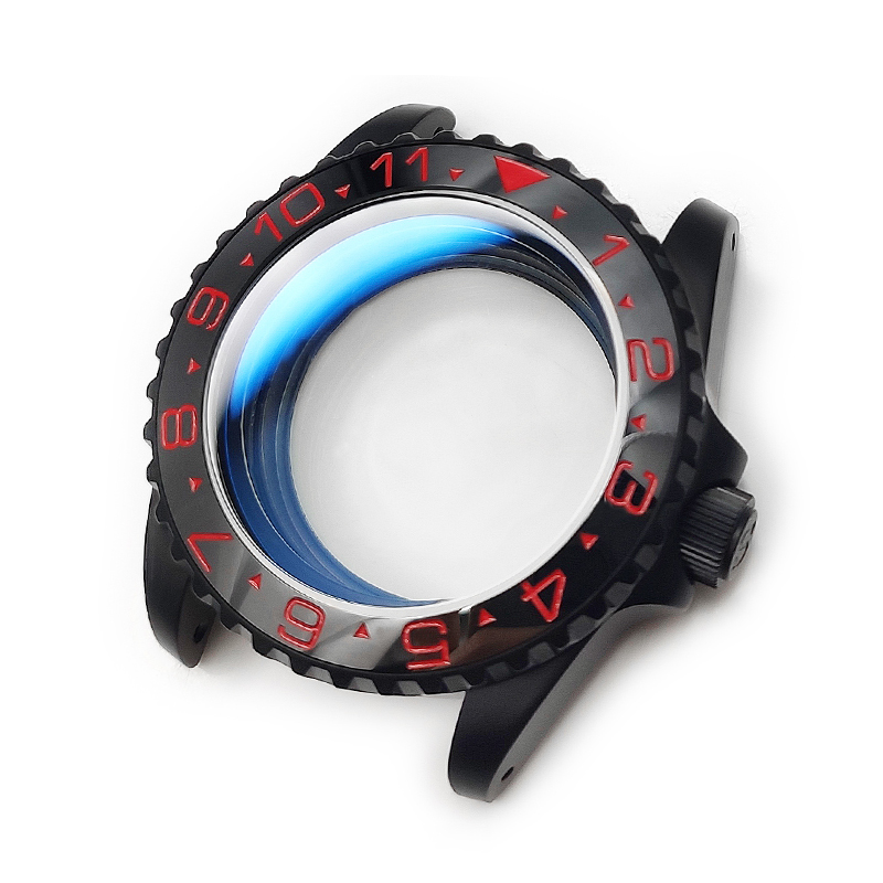 GMT Oyster Style Sandblasted Case Set for Seiko SKX / SRPD Mod: Black