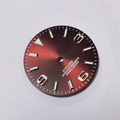 Field Watch Dial for Seiko Mod: Sunburst Wine Red with Silver 369 Indices