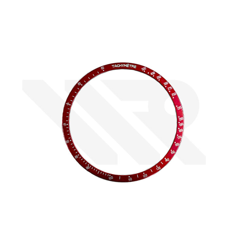 Aluminium Red Bezel Insert for Omega Speedmaster: Silver