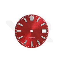 Load image into Gallery viewer, Textured Metallic Sunburst Dial for Seiko Mod: Ruby Red Dial GS Indices
