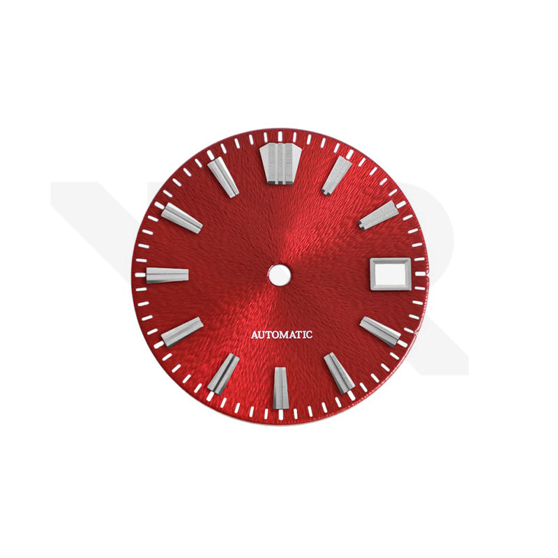 Textured Metallic Sunburst Dial for Seiko Mod: Ruby Red Dial GS Indices