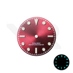 Blackbay Style Diver Dial for Seiko Mod: Sunburst Burgundy No Date