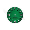 Field Watch Dial for Seiko Mod: Matte Green with Silver 369 Indices