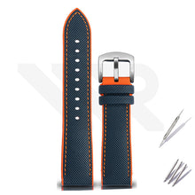 Load image into Gallery viewer, Nylon Silicone Diver Strap for Seiko 5 Street Fighter Prospex Series - Blue Orange
