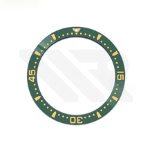 Load image into Gallery viewer, Hydro Style Ceramic Sloped Bezel Insert for SKX/SRPD - Green/Gold
