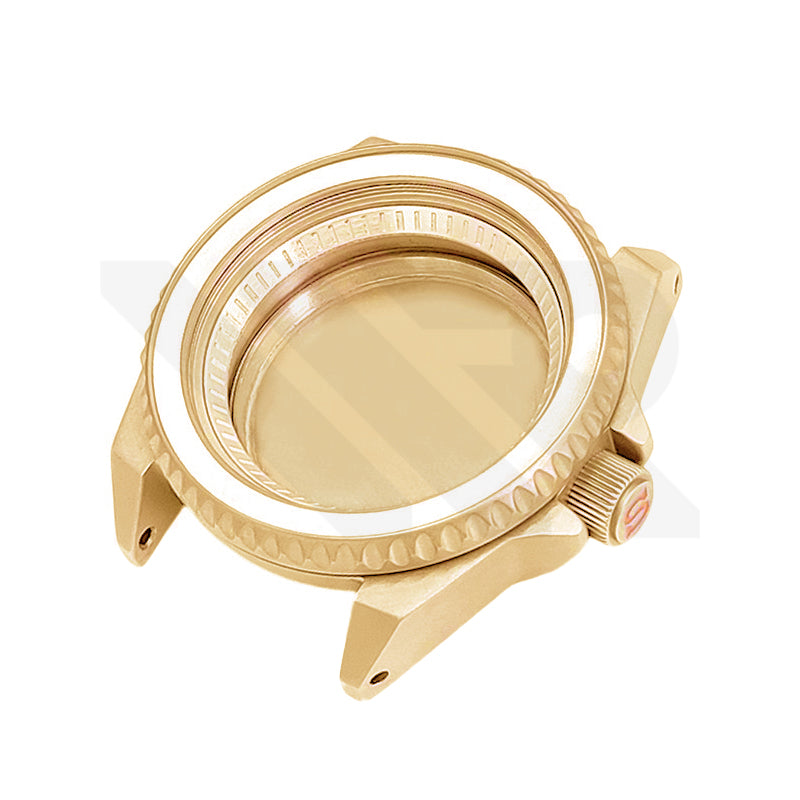 Samurai Sandblasted Case Set for Seiko Mod: Rose Gold (Solid Case Back)