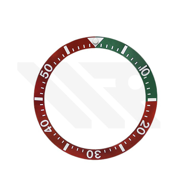 Ceramic Sloped Diver Bezel Insert for SKX / SRPD Seiko Mod: Red/Green