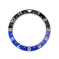Dual Time Ceramic Sloped Bezel Insert for SKX/SRPD - Black/Blue