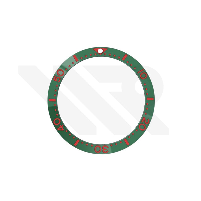 Seiko Style Diver Ceramic Flat Bezel Insert for SKX / SRPD - Green-Red