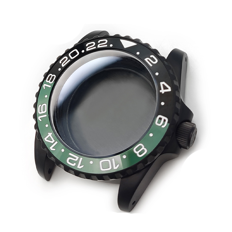 GMT Oyster Style Sandblasted Case Set for Seiko SKX / SRPD Mod: Black