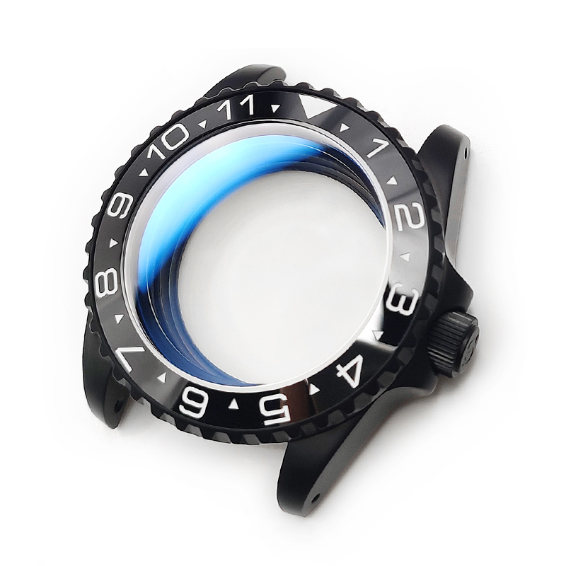 GMT Oyster Style Sandblasted Case Set for Seiko SKX / SRPD Mod: Black
