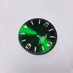 Field Watch Dial for Seiko Mod: Sunburst Green with Silver 369 Indices