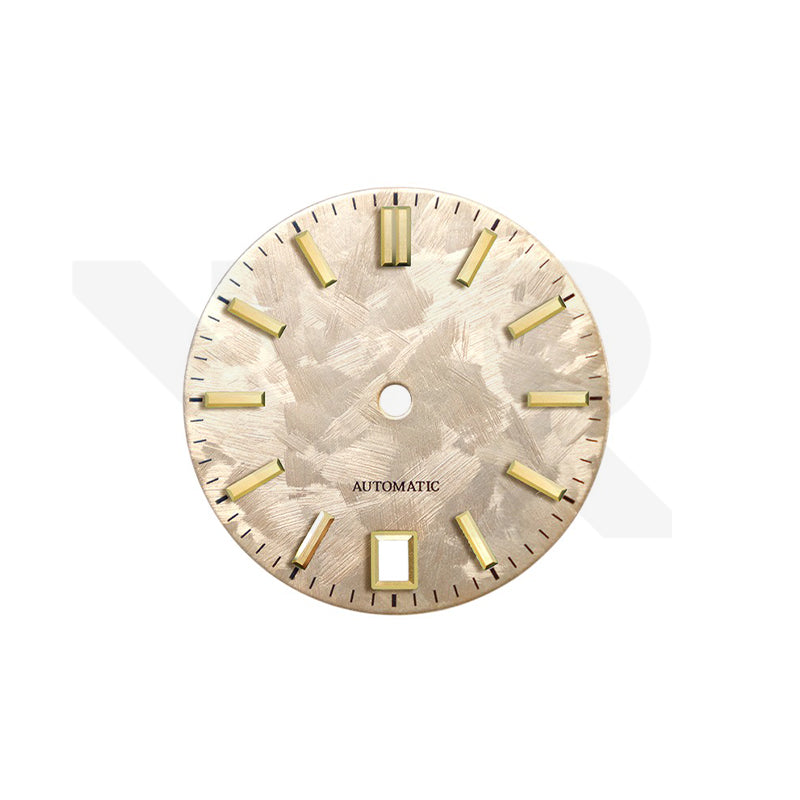 GS Shunbun Style Champagne Gold Dial for Seiko Mod: Gold GS Style Indices with 6h Date Window