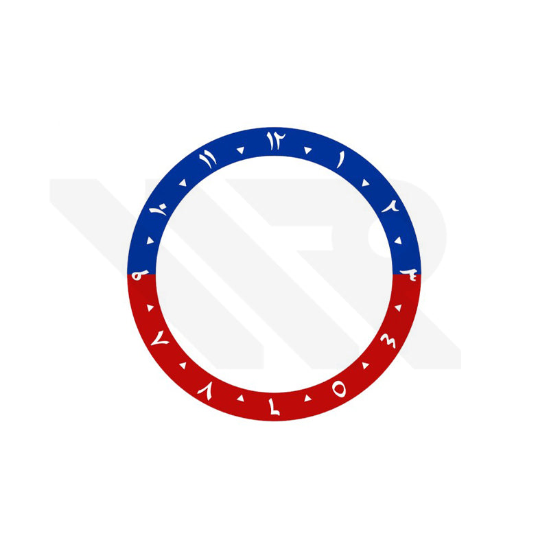 Full Lume Arabic Aluminium Sloped Bezel Insert for SKX/SRPD - Blue/Red