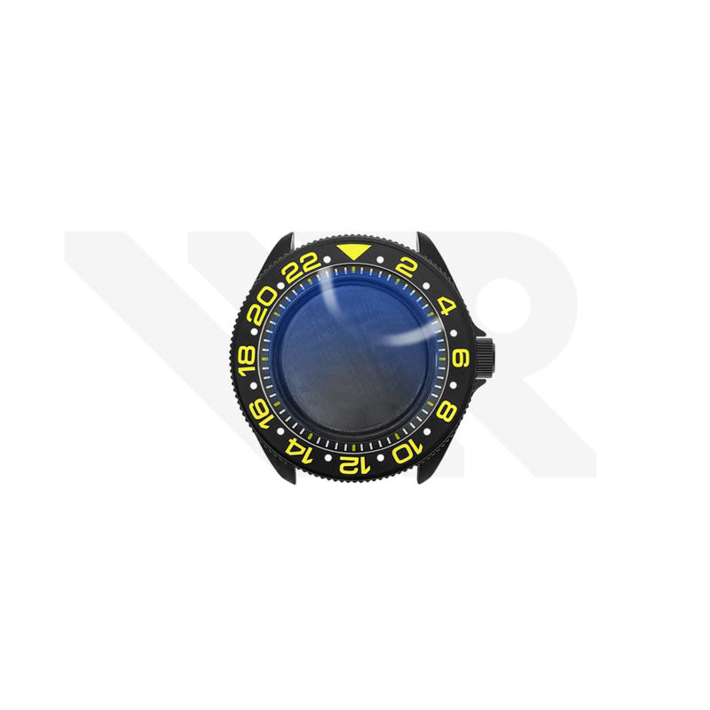 Sandblasted Black SKX 3 O'clock Case Set for Seiko Mod: Black Yellow White GMT Master Style