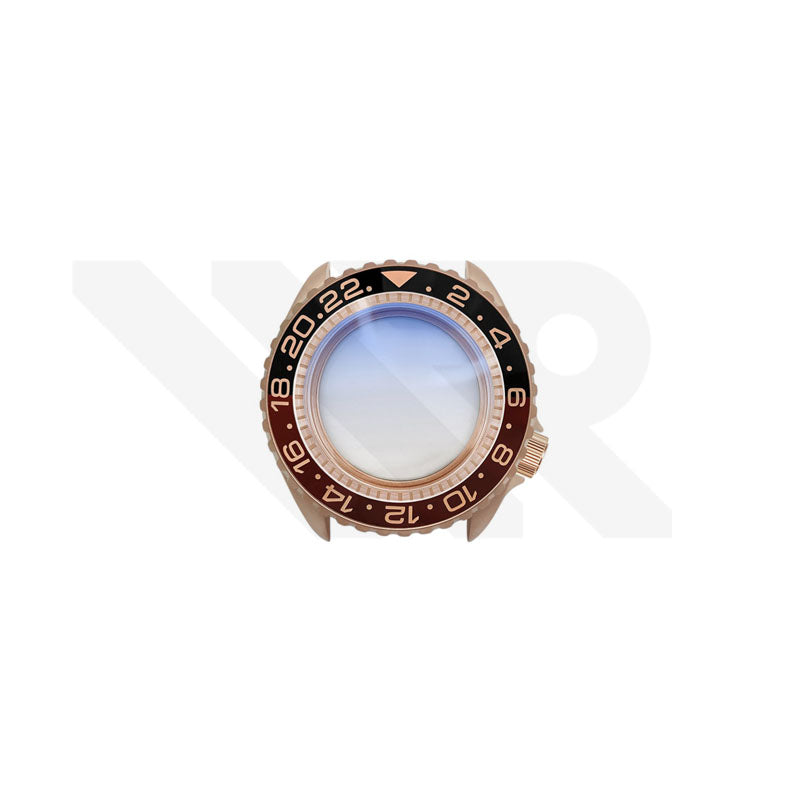 Sandblasted Rose Gold SKX Case Set for Seiko Mod: Root Beer GMT Master Style
