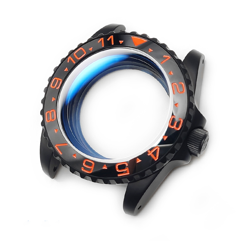 GMT Oyster Style Sandblasted Case Set for Seiko SKX / SRPD Mod: Black