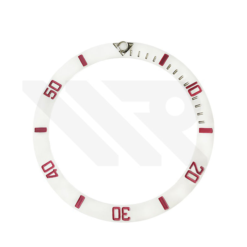 Carbon Fiber Sloped Bezel Inserts for SKX/SRPD - Sub Style (White/Red)