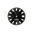 Black Sunburst Dial for Seiko Mod: Silver Trapezoid Indices