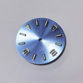 Field Watch Dial for Seiko Mod: Sunburst Sky Blue with Silver 369 Indices