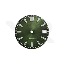 Load image into Gallery viewer, Textured Metallic Sunburst Dial for Seiko Mod: Olive Green Dial GS Indices
