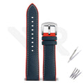 Nylon Silicone Diver Strap for Seiko 5 Street Fighter Prospex Series - Blue Red
