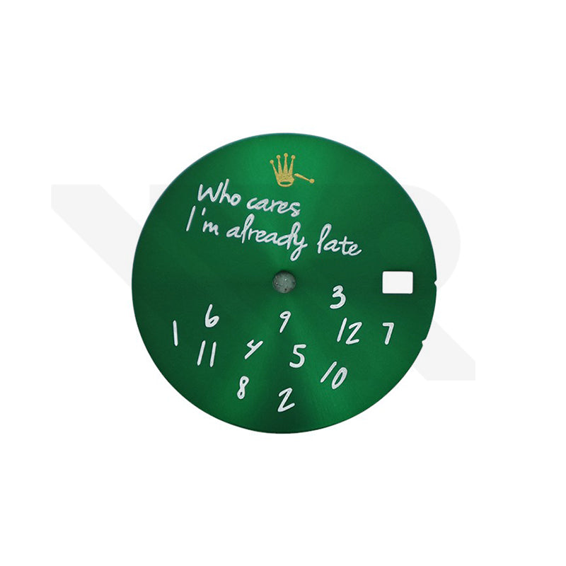 Relax Sunburst Dial V2 for Seiko Mod: Green / White - Gold Logo