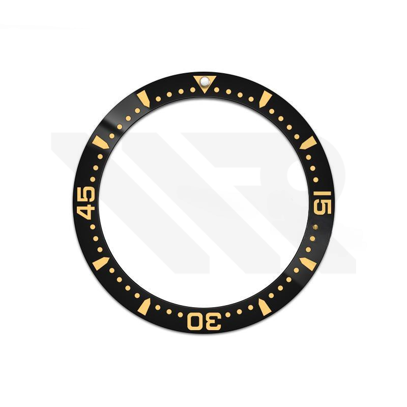 Hydro Style Ceramic Sloped Bezel Insert for SKX/SRPD - Black/Gold