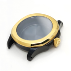 Nautilus Brushed Case Set for Seiko Mod: Two-Tone Black Gold