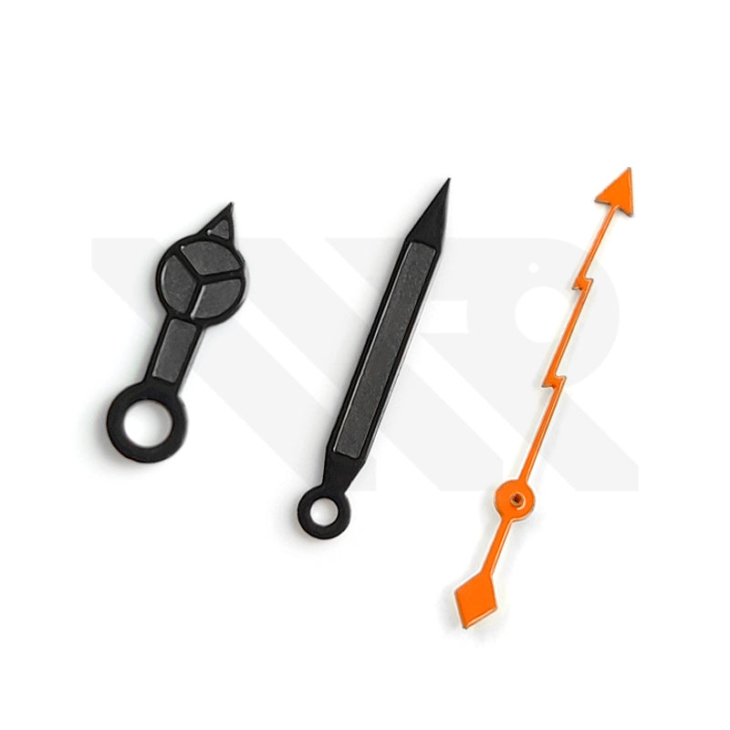 Mercedes Watch Hands for Seiko Mod: Black / Orange