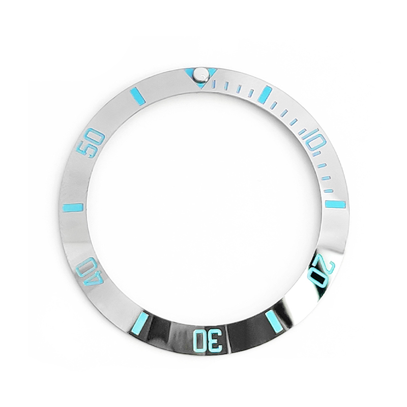 Sub Style Ceramic Sloped Bezel Insert for SKX/SRPD - Silver/Light Blue