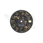 Goldfolien-Zifferblatt aus Kohlefaser für Seiko Mod - GS-Stil Indizes Schwarz Leuchtmasse