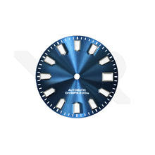 Carica l&#39;immagine nel visualizzatore di Gallery, Blue Sunburst Dial for Seiko Mod: Silver Trapezoid Indices
