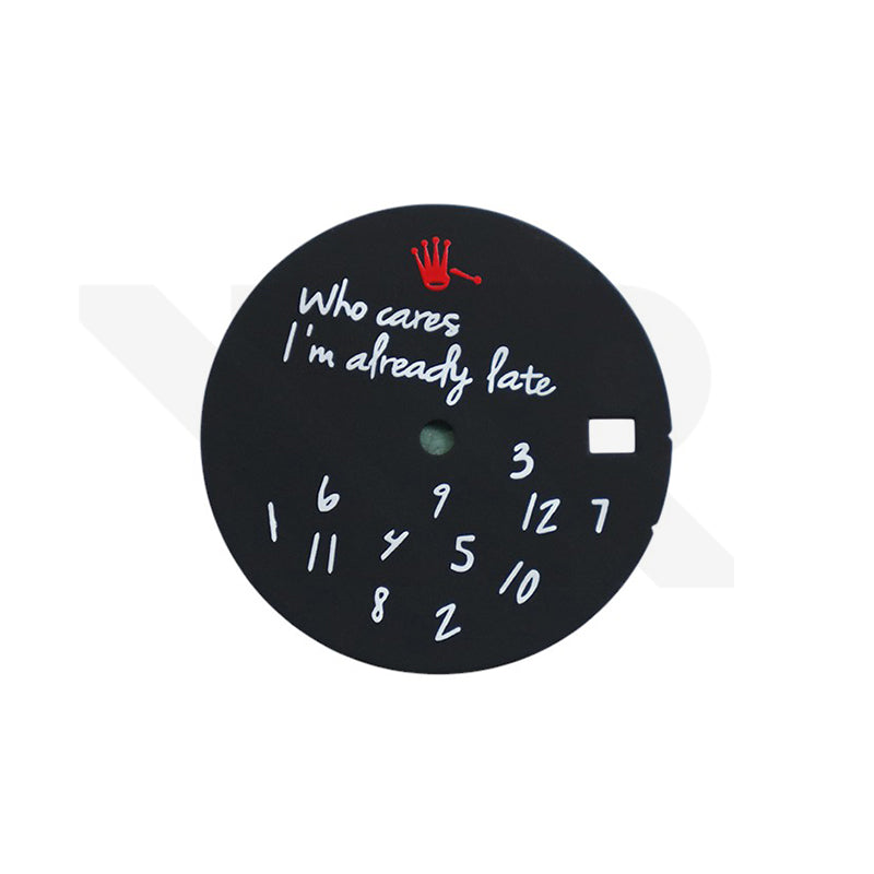 Relax Dial V2 for Seiko Mod: Black / White - Red Logo