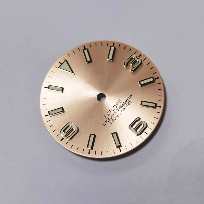 Field Watch Dial for Seiko Mod: Sunburst Champagne Gold with Silver 369 Indices