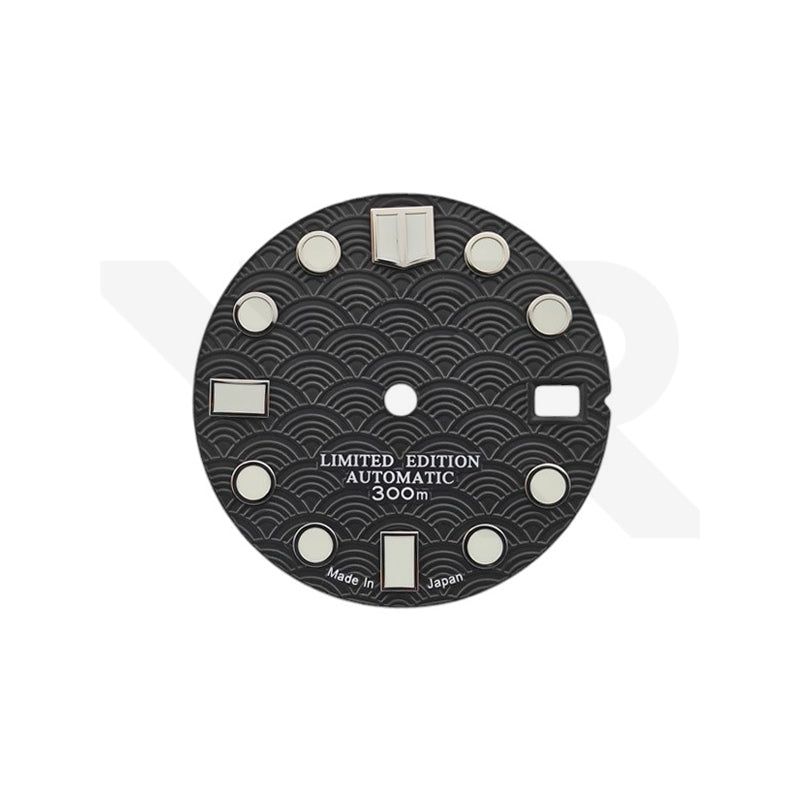 Seigaiha Wave Dial for Seiko Mod - Black/White