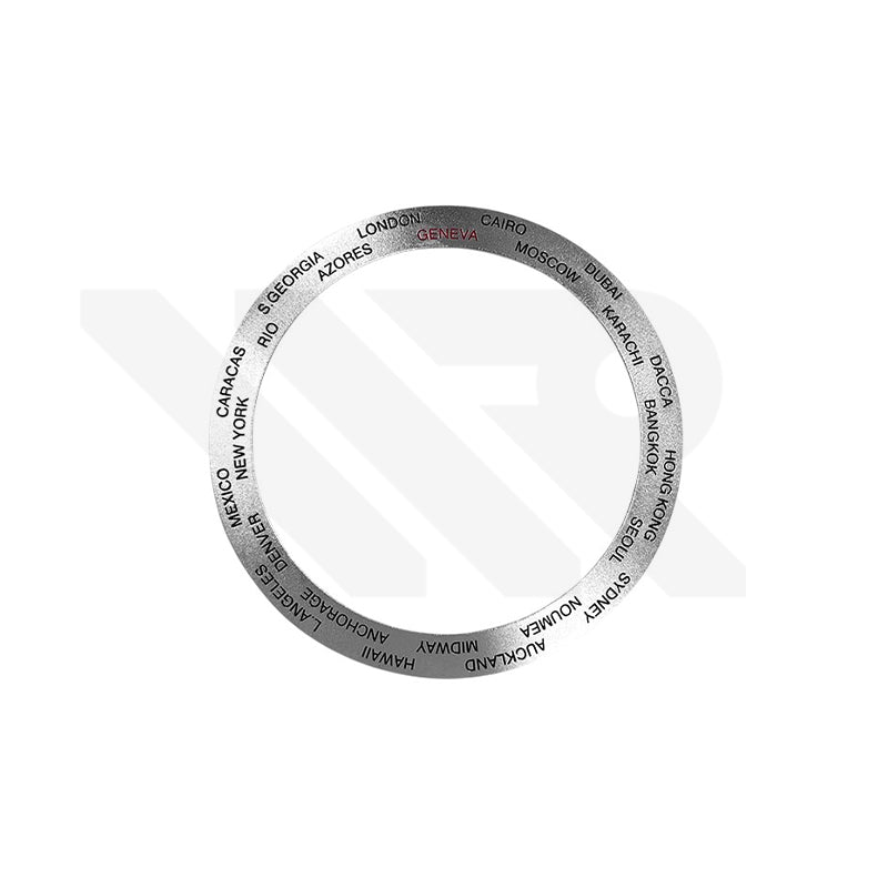 World Time Aluminium Sloped Bezel Insert for SKX007 /SRPD - Silver