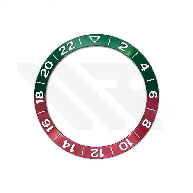 GMT Aluminium Sloped Bezel Insert for SKX/SRPD Seiko Mod - Green Red