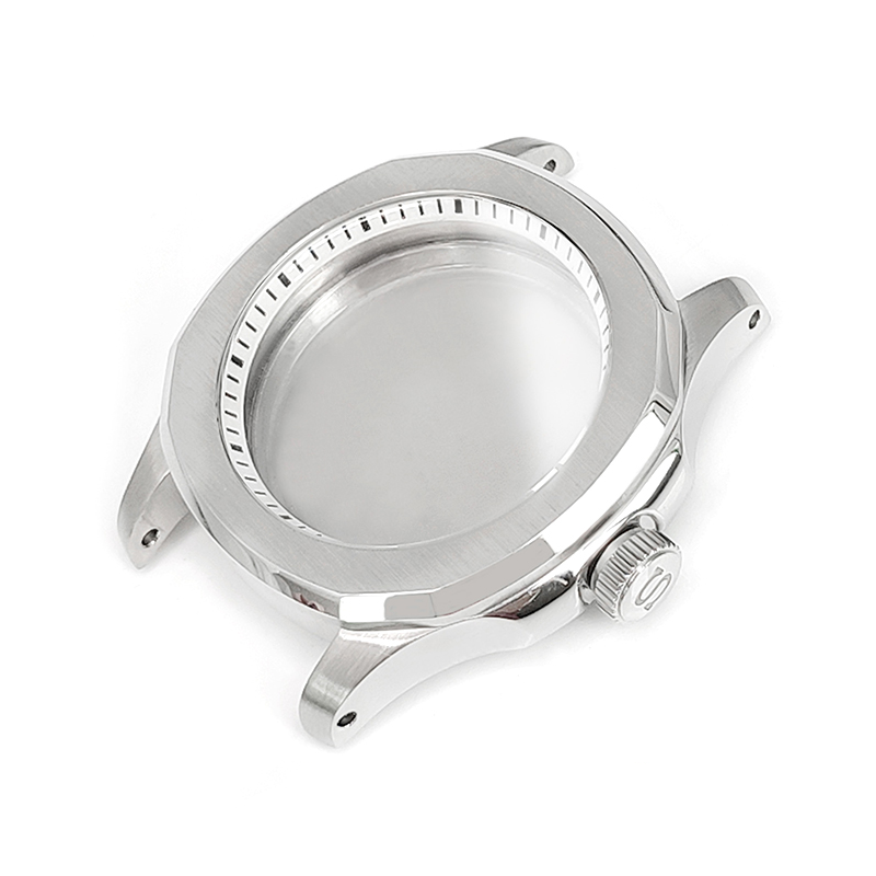 Nautilus Brushed Case Set for Seiko Mod: Silver