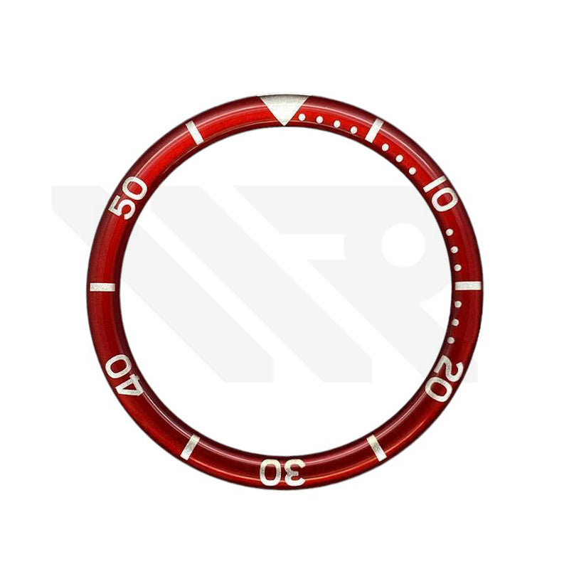 Resin Flat Bezel Insert for SKX/SRPD Seiko Mod: Red-Silver