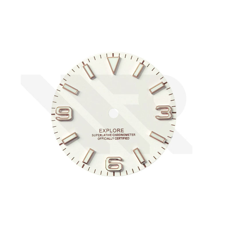 Seiko Field Watch Zifferblatt: Champion Weiß mit roségoldenen 369 Indizes
