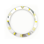 Sub Style Ceramic Sloped Bezel Insert for SKX/SRPD - Silver/Yellow
