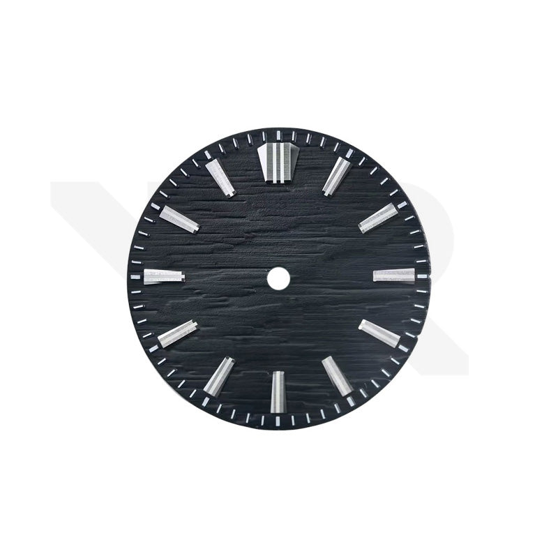 GS White Birch Style Onyx Black No Date Dial for Seiko Mod: Silver GS Style Indices