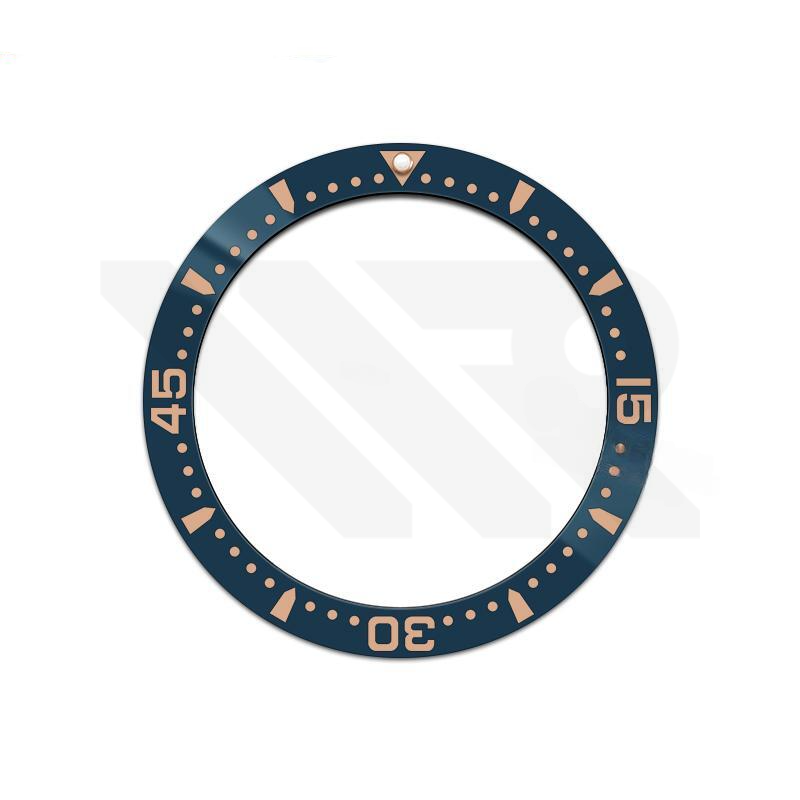 Hydro Style Ceramic Sloped Bezel Insert for SKX/SRPD - Aegean Blue/Rose Gold