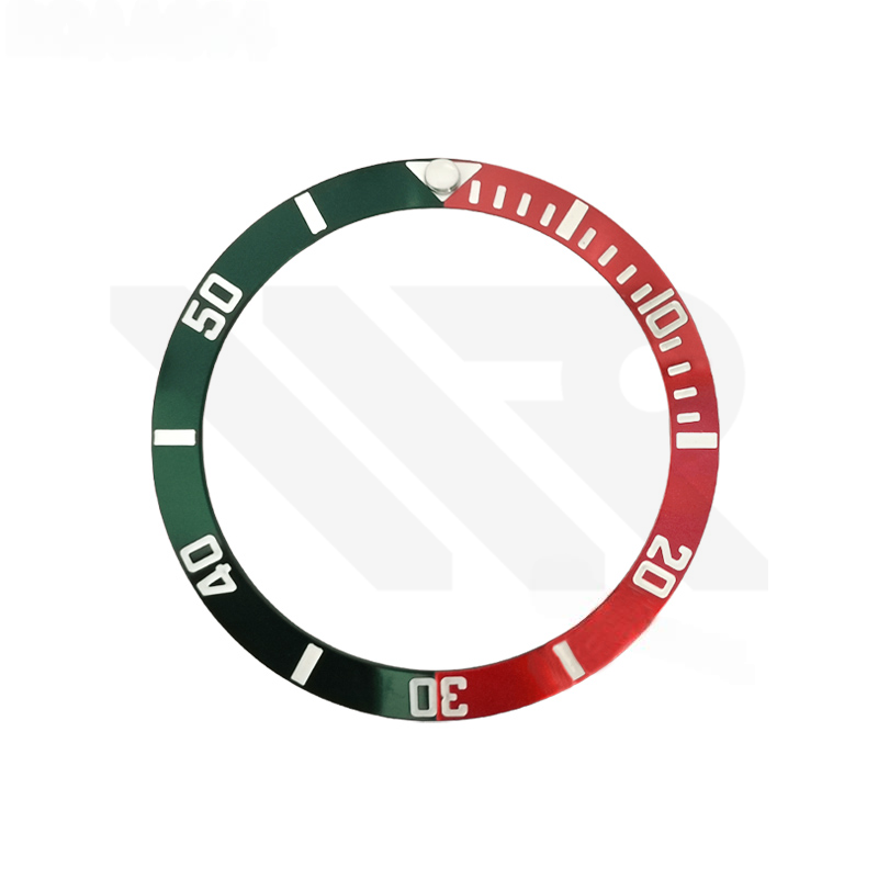 Sub Style Aluminium Sloped Bezel Insert for SKX/SRPD - Green/Red