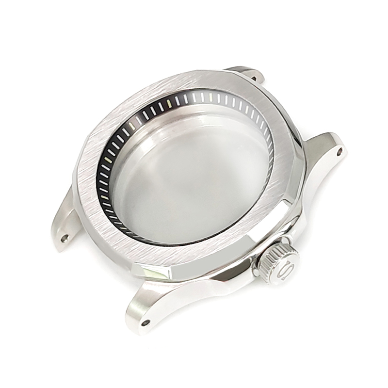 Nautilus Brushed Case Set for Seiko Mod: Silver