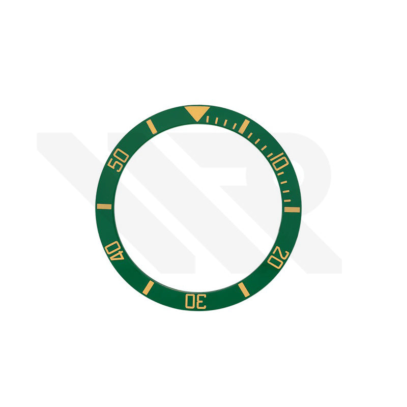 SUB Style Ceramic Sloped Bezel Insert for SKX/SRPD: Green/Gold