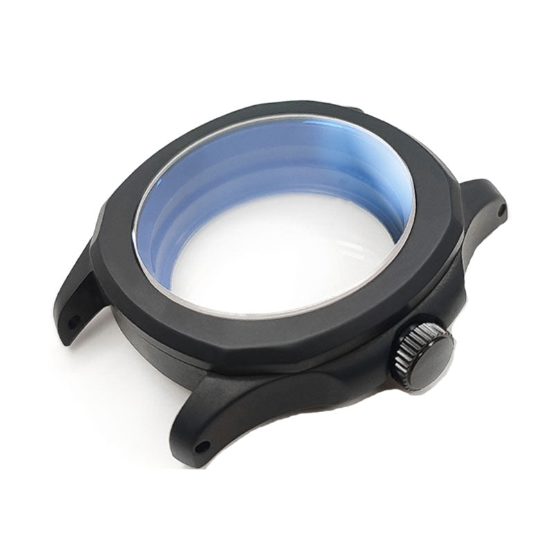 Nautilus Brushed Case Set for Seiko Mod: Black