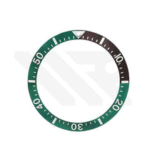 Load image into Gallery viewer, Ceramic Sloped Diver Bezel Insert for SKX / SRPD Seiko Mod: Green/Brown

