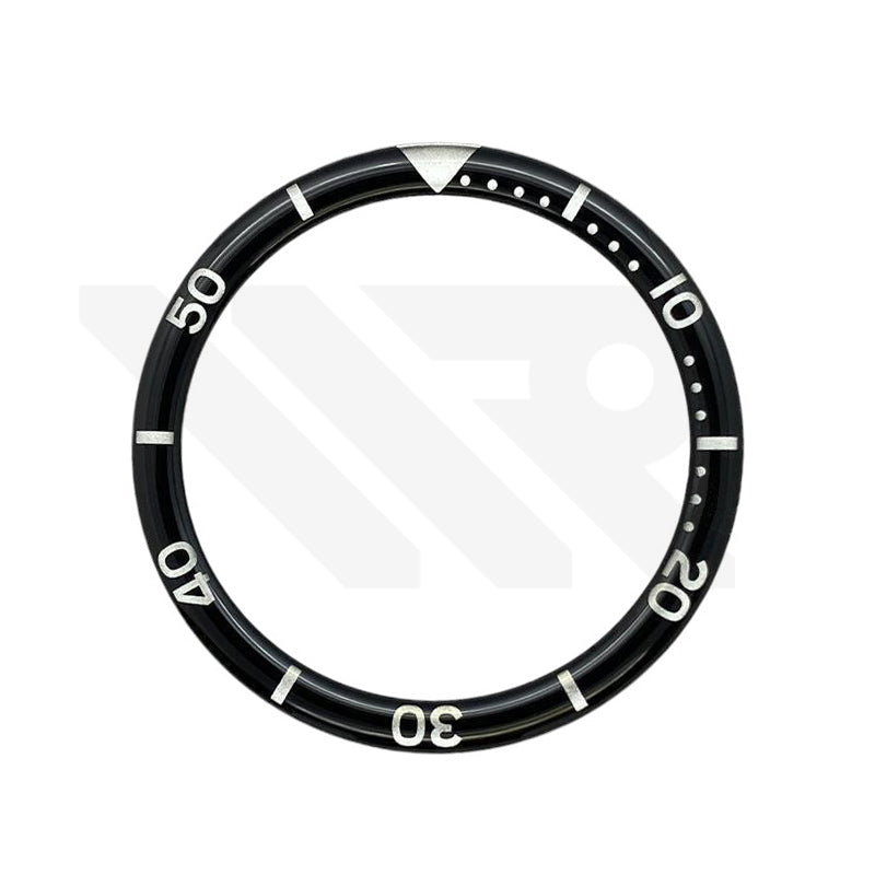 Resin Flat Bezel Insert for SKX/SRPD Seiko Mod: Black-Silver